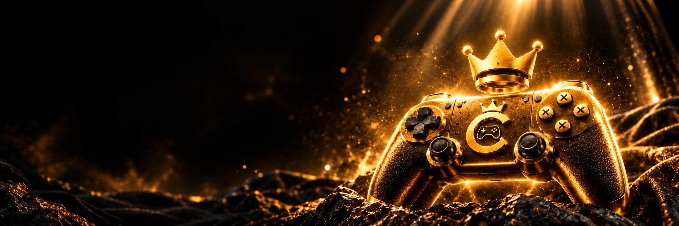 Mando dorado de Coco Games Mobile, con la corona y el emblema del estudio
